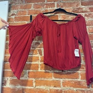 Red off the shoulder top